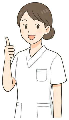 笑顔で親指を立てる看護師のイラスト